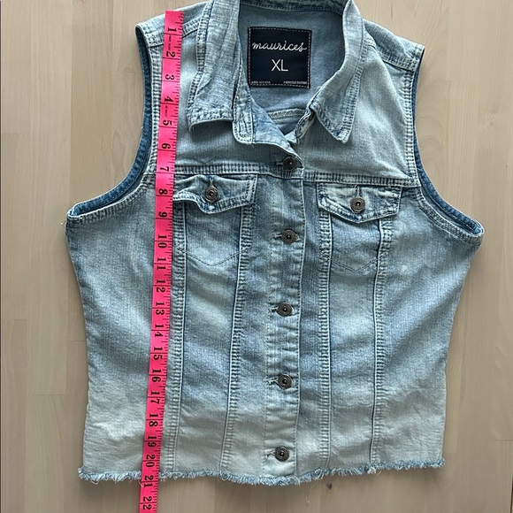 Maurices Raw Hem Denim Vest XL - Picture 6 of 6